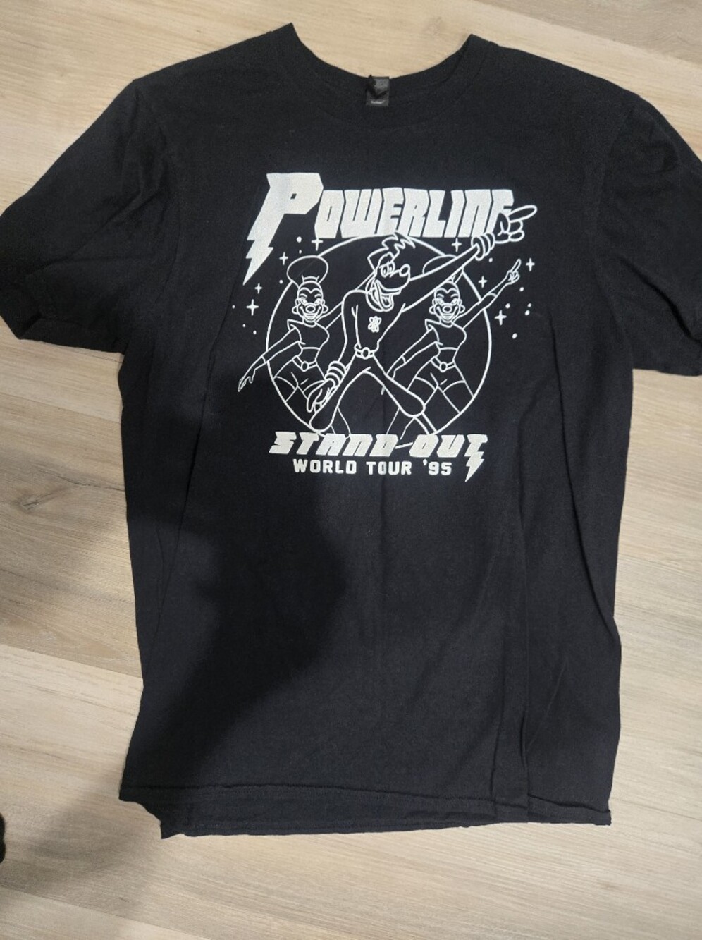 Disney's A Goofy Movie Shirt. Large Black Powerline Tour
